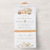 Invitation Tout En Un Citrouille Camion Baby shower d'automne moderne (À l'intérieur)