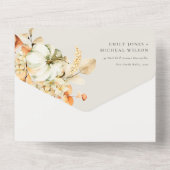 Invitation Tout En Un Citrouille de automne rustique Mariage d'arche flo (Verso)