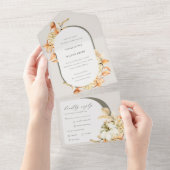 Invitation Tout En Un Citrouille de automne rustique Mariage d'arche flo (Déchirure)