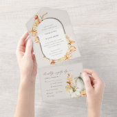 Invitation Tout En Un Citrouille de automne rustique Mariage d'arche flo (Déchirure)