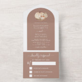 Invitation Tout En Un Citrouilles Blanches de Mariage Bohème Terracotta (À l'intérieur)