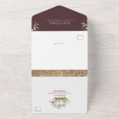 Invitation Tout En Un Citrouilles dorées Eucalyptus Automne Rouge Bourgo (Dehors)