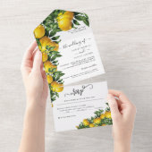 Invitation Tout En Un Citrus à thème Mariage (Déchirure)