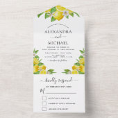 Invitation Tout En Un Citrus citron Mariage jaune printemps été (À l'intérieur)