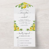 Invitation Tout En Un Citrus citron Mariage jaune printemps été RSVP (À l'intérieur)