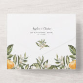Invitation Tout En Un Citrus en fleurs de mandarine | Mariage verdoyant (Verso)