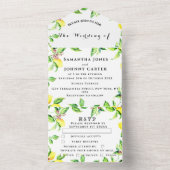 Invitation Tout En Un Citrus Fruit Exotique Jardin Jaune Citron Mariage (À l'intérieur)
