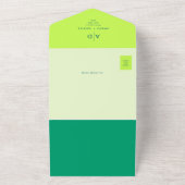 Invitation Tout En Un Citrus Green Modern Photo QR Code Wedding (Dehors)