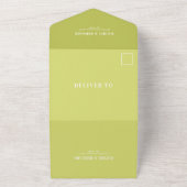 Invitation Tout En Un Citrus Green & White Typography QR Code Wedding (Dehors)