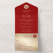 Invitation Tout En Un Classic Cercle Double Bonheur Mariage chinois (À l'intérieur)