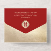 Invitation Tout En Un Classic Cercle Double Bonheur Mariage chinois (Verso)