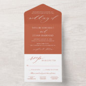 Invitation Tout En Un Classic Elegant Rust Orange Mariage (À l'intérieur)