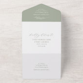 Invitation Tout En Un Classic Elegant Sage Green Mariage (Dehors)
