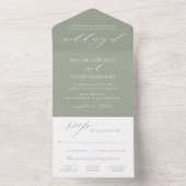 Invitation Tout En Un Classic Elegant Sage Green Mariage (À l'intérieur)