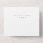 Invitation Tout En Un Classic Marine moderne Blue Elegant Wedding (Verso)