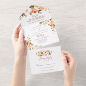 Invitation Tout En Un Classique Chic Boho Floral Mariage (Déchirure)