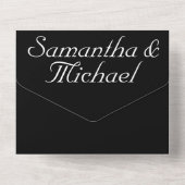 Invitation Tout En Un Clean simple black white wedding (Verso)