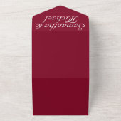 Invitation Tout En Un Clean simple Burgundy white wedding (Dehors)