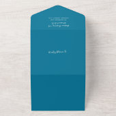 Invitation Tout En Un Code QR bleu moderne Mariage simple (Dehors)