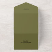 Invitation Tout En Un Code QR Classique Vert Art Nouveau Mariage (Dehors)