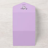 Invitation Tout En Un Code QR de l'esperie violette de lavande (Dehors)