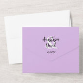 Invitation Tout En Un Code QR de l'esperie violette de lavande (Verso)