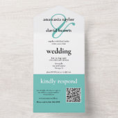 Invitation Tout En Un Code QR de l'unité Turquoise légère (À l'intérieur)