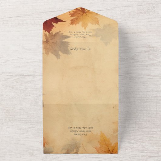 Invitation Tout En Un Code QR de remplissage d'automne rustique (Dehors)