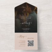 Invitation Tout En Un Code QR de réponse moderne terre cuite bohème pour (À l'intérieur)