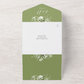 Invitation Tout En Un Code QR de verdure florale verte de mousse Mariage (Dehors)