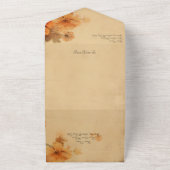 Invitation Tout En Un Code QR des fleurs d'automne (Dehors)