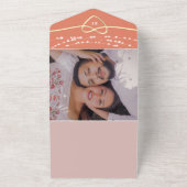 Invitation Tout En Un Code QR du Mariage de plage rétroactive (Dehors)