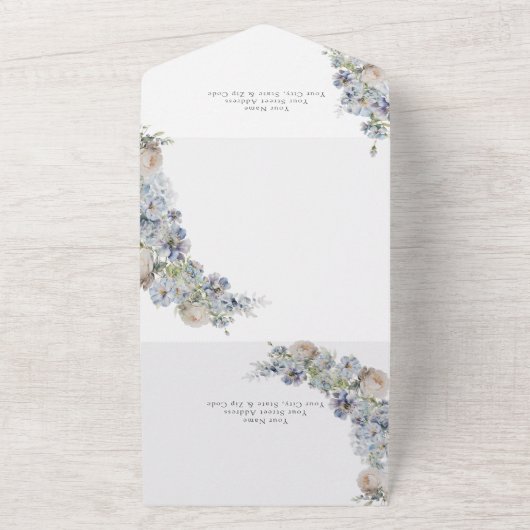 Invitation Tout En Un Code QR élégant bleu bleu-bleu (Dehors)