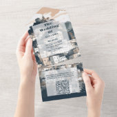 Invitation Tout En Un Code QR Élégant Italie Capri Destination Mariage (Déchirure)