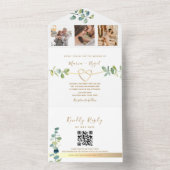 Invitation Tout En Un Code QR Elégant Mariage Eucalyptus (À l'intérieur)