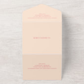 Invitation Tout En Un Code QR Élégant Mariage Pêche Moderne (Dehors)