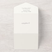 Invitation Tout En Un Code QR en ivoire moderne Mariage simple (Dehors)