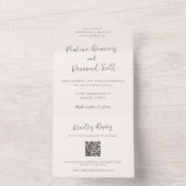 Invitation Tout En Un Code QR en ivoire moderne Mariage simple (À l'intérieur)