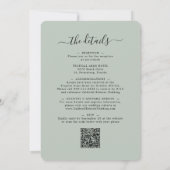 Invitation Tout en un code QR Eucalyptus Gold Sage Mariage da (Dos)