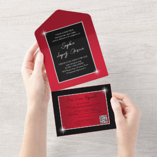 Invitation Tout En Un Code QR Féminin Sophistiqué 30e Anniversaire