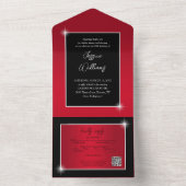 Invitation Tout En Un Code QR féminin sophistiqué 30e anniversaire (À l'intérieur)