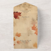 Invitation Tout En Un Code QR Feuilles d'Automne Rustiques (Dehors)