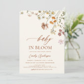 Invitation Tout en un code QR Fleur sauvage Baby in Bloom Dou (Debout devant)