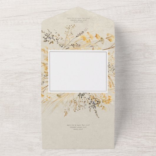 Invitation Tout En Un Code QR Fleur sauvage des champs Automne Rustique (Dehors)