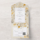 Invitation Tout En Un Code QR Fleur sauvage des champs Automne Rustique (À l'intérieur)