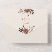 Invitation Tout En Un Code QR floral rustique Mariage automnal (Verso)