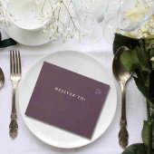 Invitation Tout En Un Code QR Gris Aubergine Automne Élégant