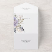 Invitation Tout En Un Code QR Lavender et Black Peonies (Dehors)