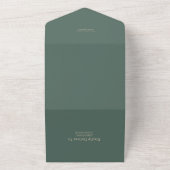 Invitation Tout En Un Code QR Mariage Art Nouveau Vert (Dehors)