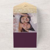 Invitation Tout En Un Code QR Mariage Chic String Lights (Dehors)